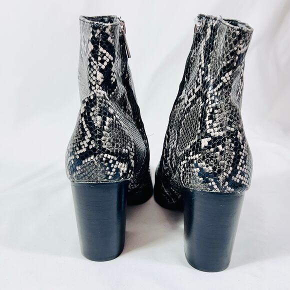 Steve Madden Dallas Reptile Print Zip Ankle Boots Size 8M Western Heels Used - Picture 5 of 10